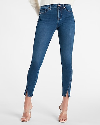 mid rise extra supersoft vented hem skinny jeans
