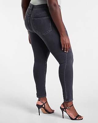 High Waisted Extra Supersoft Black Skinny Jeans