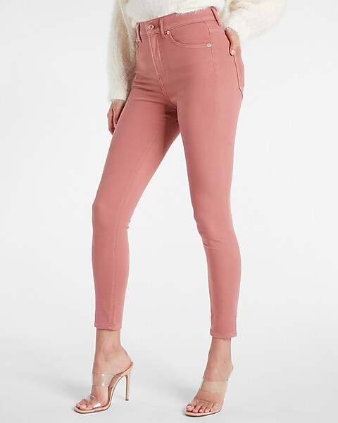 High Waisted Pink Extra Supersoft Skinny Jeans