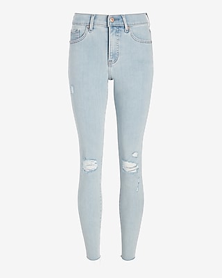 Low Rise Light Wash Skinny Jeans