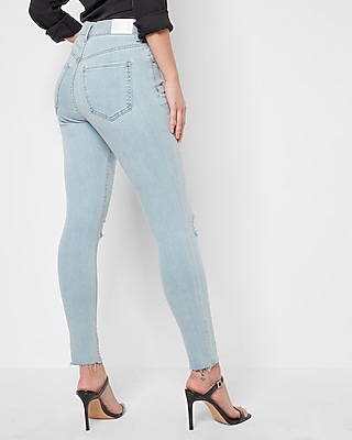 Low Rise Light Wash Skinny Jeans