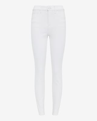 High Waisted White Skinny Jeans