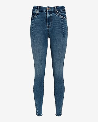 High Waisted Medium Wash Seam FlexX Skinny Jeans