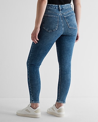 High Waisted Medium Wash Seam FlexX Skinny Jeans