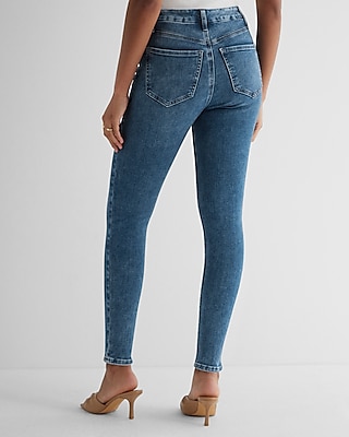 High Waisted Medium Wash Seam FlexX Skinny Jeans