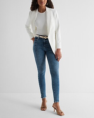 High Waisted Medium Wash Seam FlexX Skinny Jeans