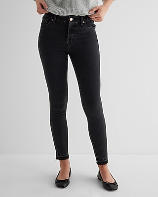 High Waisted Washed Black Flexx Skinny Jeans Express