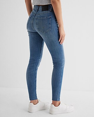 High Waisted Medium Wash Ripped Skinny Jeans - image 4