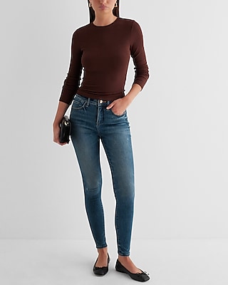 Mid Rise Dark Wash Skinny Jeans