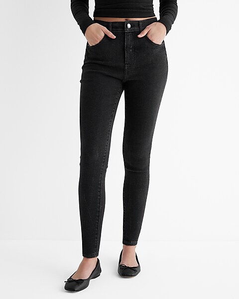 Basic black pants highwaist skinny jeans for girls