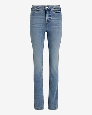Mid Rise Light Wash Tall Hem Skyscraper Jeans