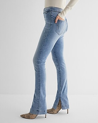 Mid Rise Light Wash Tall Hem Skyscraper Jeans