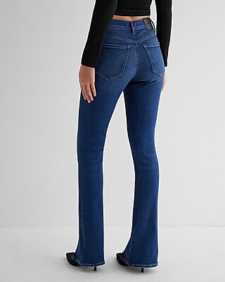 Mid Rise Dark Wash Front Vent Skyscraper Jeans