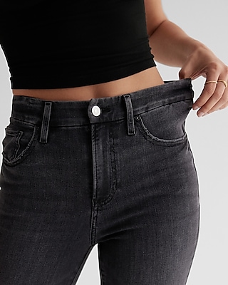 High Waisted Washed Black FlexX Skinny Jeans
