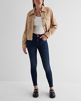 Mid Rise Dark Wash Skinny Jeans