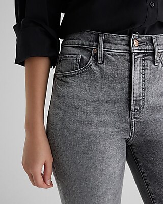 High Waisted Gray Wash Knee Cutout '90s Skinny Jeans