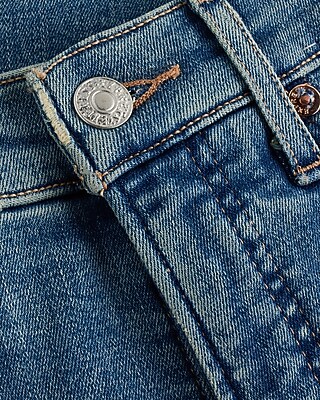 High Waisted Medium Wash Cropped Skinny Jeans