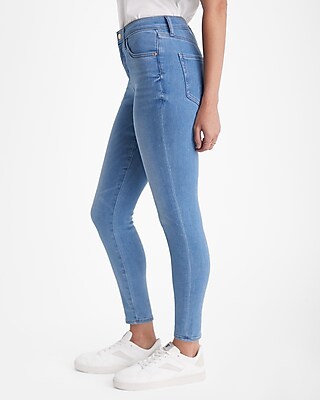 Mid Rise Light Wash Skinny Jeans Express
