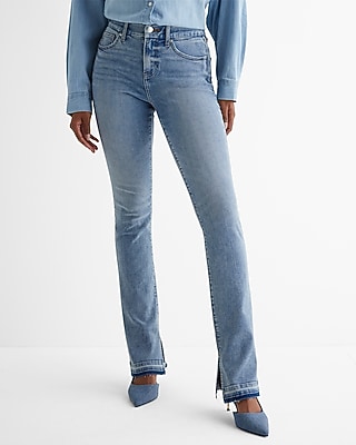 Mid Rise Light Wash Drop Hem FlexX Skyscraper Jeans