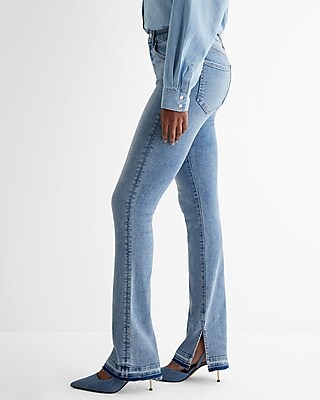 Mid Rise Light Wash Drop Hem FlexX Skyscraper Jeans