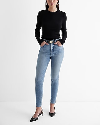 High Waisted Light Wash Skinny Jeans