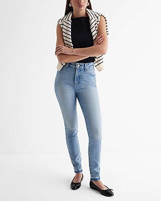 High Waisted Light Wash '90s Skinny Jeans - image 5