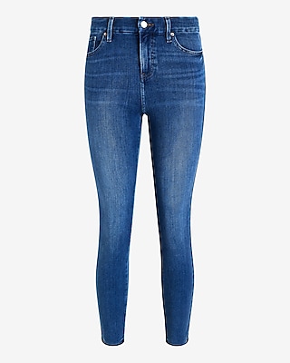 Mid Rise Medium Wash FlexX Cropped Skinny Jeans