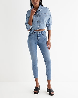 Mid Rise Light Wash FlexX Cropped Skinny Jeans