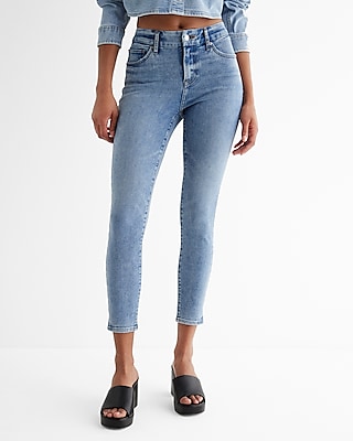 Mid Rise Light Wash FlexX Cropped Skinny Jeans