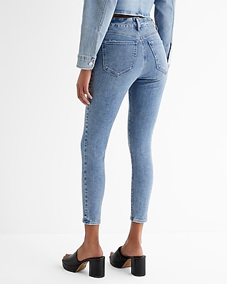 Mid Rise Light Wash FlexX Cropped Skinny Jeans