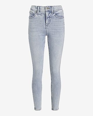 Mid Rise Light Wash Zip Hem Skinny Jeans