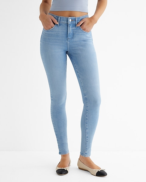 Mid Rise Light Wash Skinny Jeans | Express