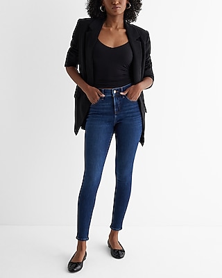 Mid Rise Dark Wash Skinny Jeans