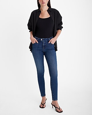 Mid Rise Dark Wash FlexX Skinny Jeans