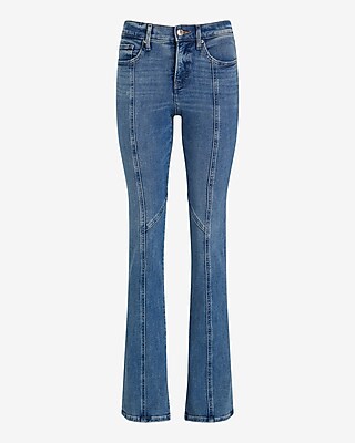 Mid Rise Medium Wash Seamed Skyscraper Jeans