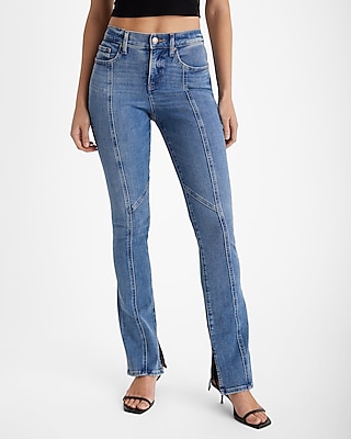 Mid Rise Medium Wash Seamed Skyscraper Jeans