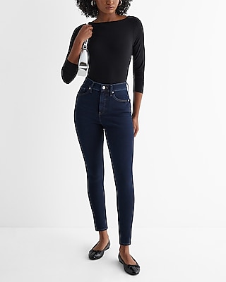 High Waisted Dark Wash Skinny Jeans