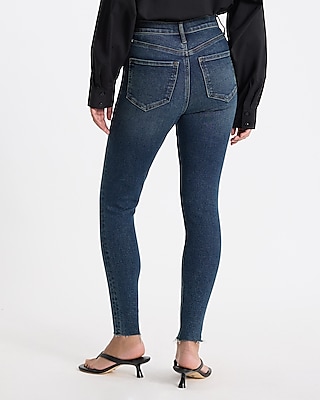 High Waisted Dark Wash Horsebit Hyper Sculpt Skinny Jeans