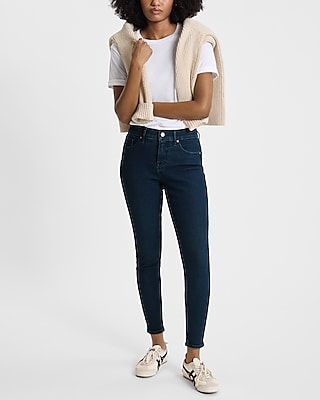 Mid Rise Dark Wash Skinny Jeans