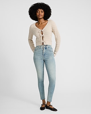 High Waisted Light Wash Skinny Jeans