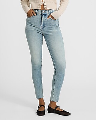 High Waisted Light Wash Skinny Jeans