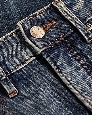 Mid Rise Medium Wash Paint Splatter Skinny Jeans