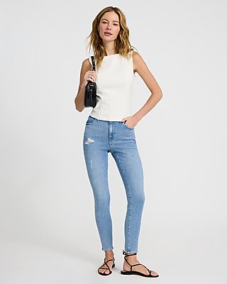 High Waisted Light Wash FlexX Skinny Jeans