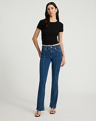 Mid Rise Dark Wash Pintuck FlexX Skyscraper Jeans