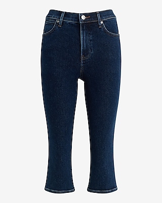 High Waisted Dark Wash Hyper Sculpt Capri Jeans