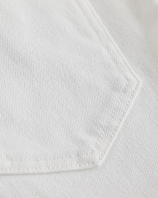 High Waisted White Cropped Skinny Jeans