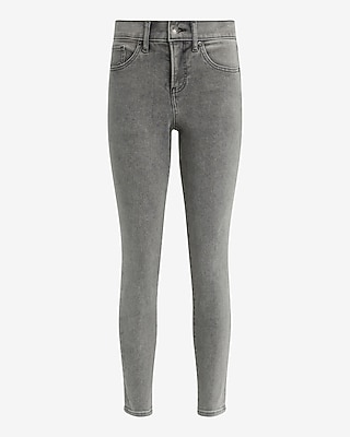 Mid Rise Gray Wash Skinny Jeans