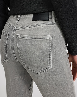 Mid Rise Gray Wash Skinny Jeans