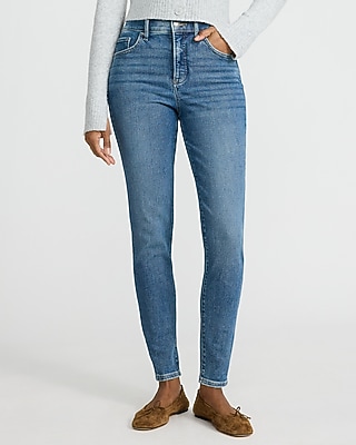 High Waisted Medium Wash Skinny Jeans