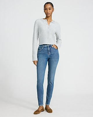 High Waisted Medium Wash Skinny Jeans